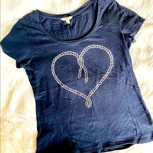 Adorable M Navy Blue Heart Shirt - Sailor look 👀